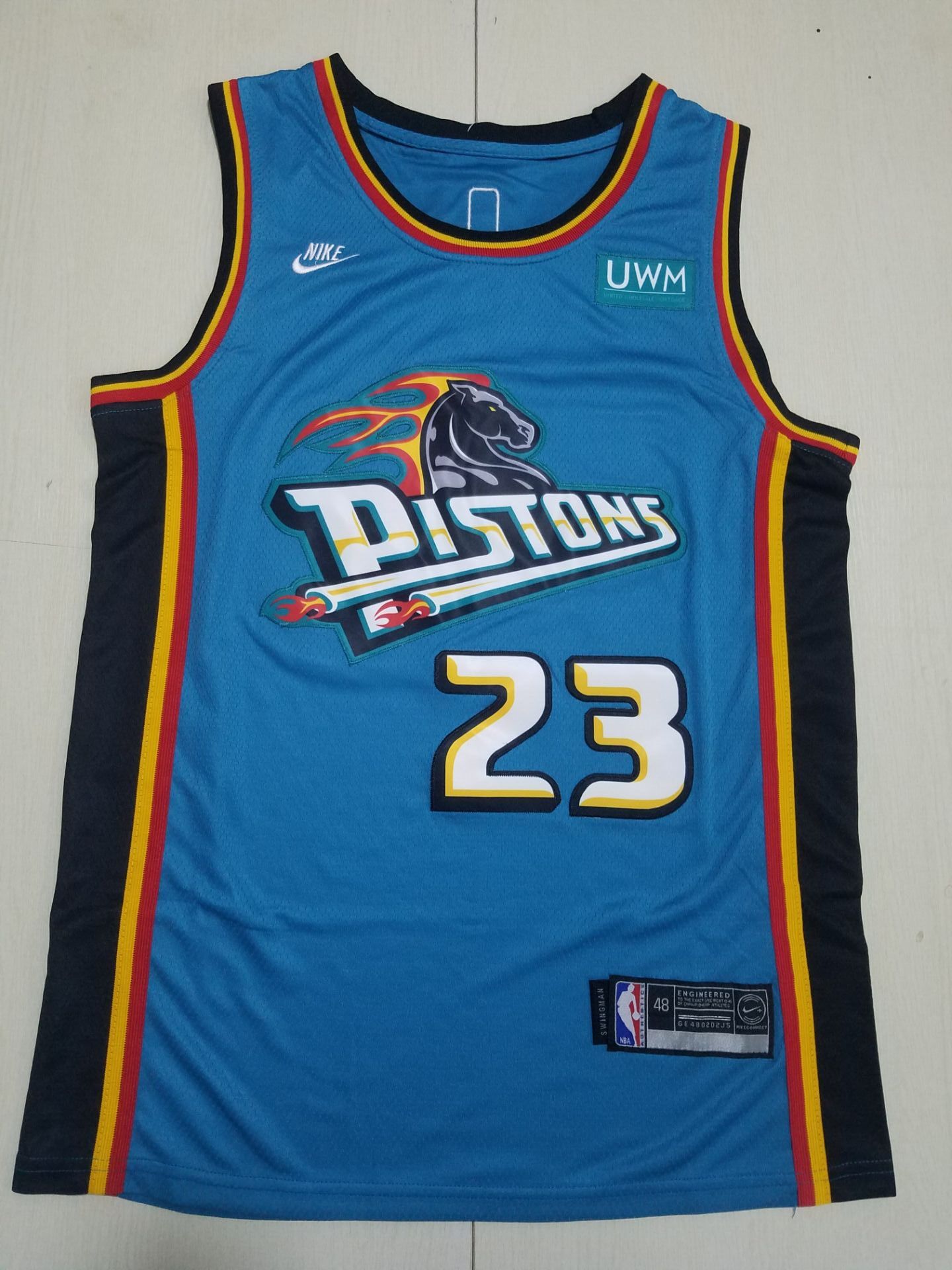 Men Detroit Pistons #23 Ivey Blue Nike 2022 NBA Jersey->charlotte hornets->NBA Jersey